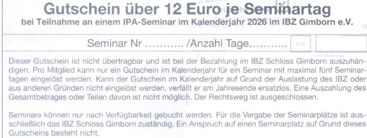 Gutschein der IPA Deutschland